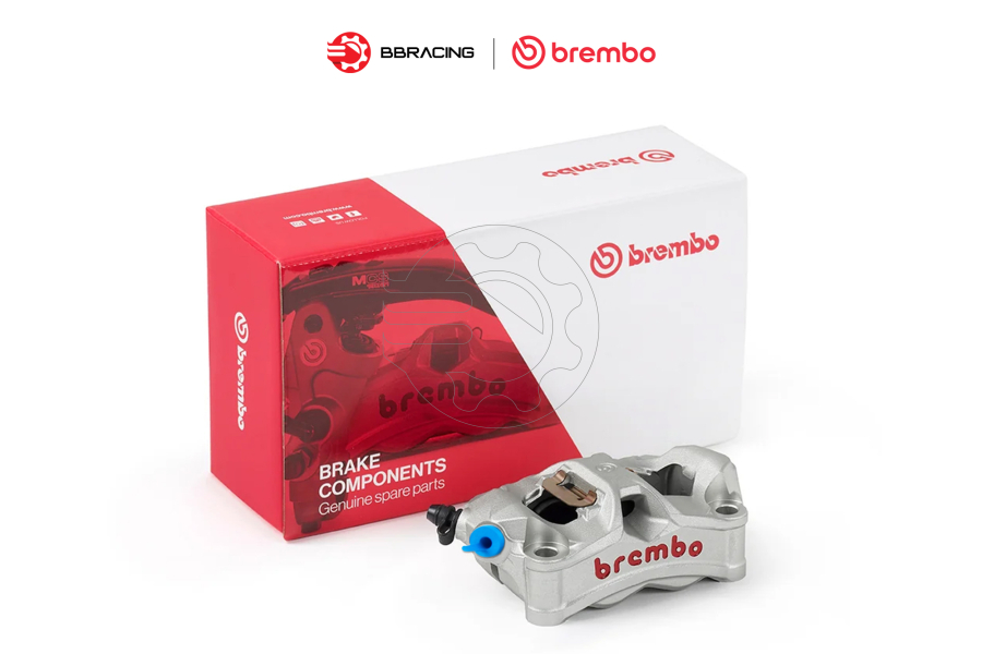 Heo Thắng Brembo Stylema 100mm Bạc Trái