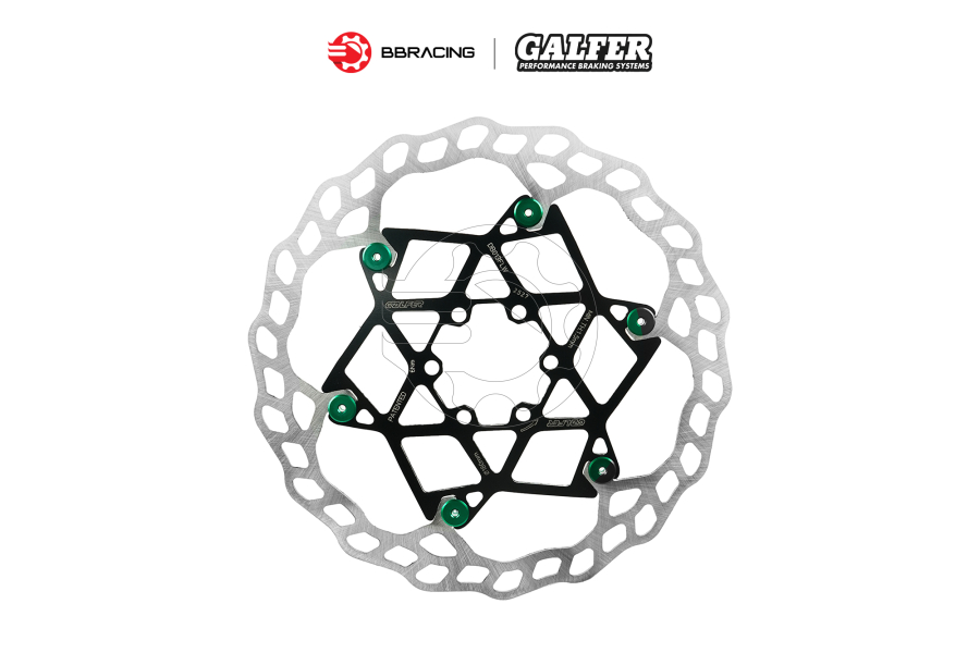 Đĩa Thắng Galfer Xe Đạp Floating 180mm - Khoen Xanh Lá