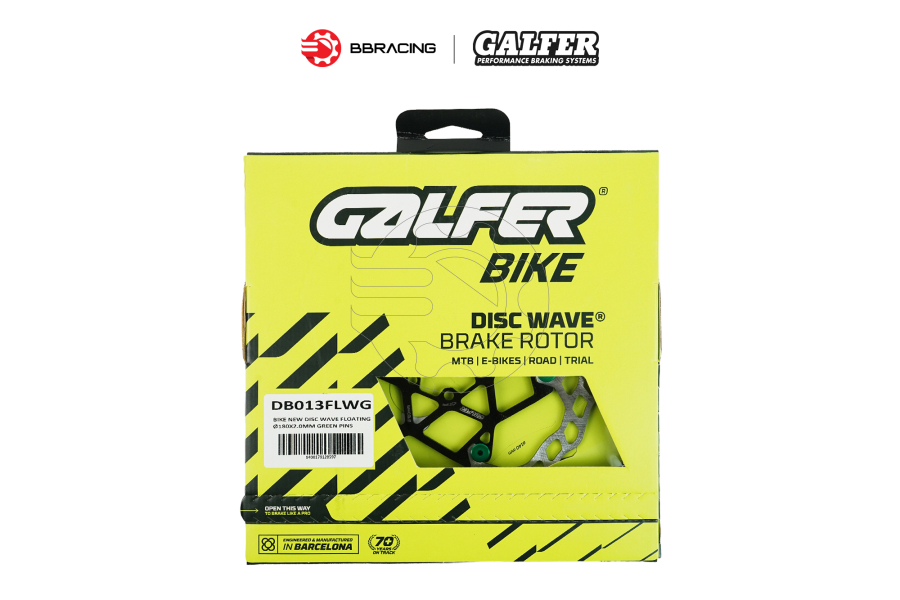 Đĩa Thắng Galfer Xe Đạp Floating 180mm - Khoen Xanh Lá