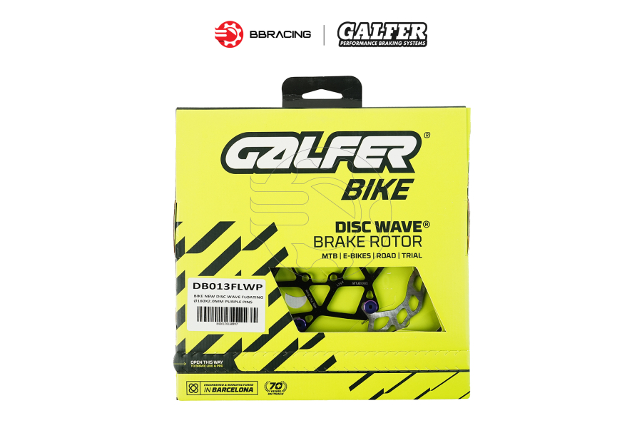 Đĩa Thắng Galfer Xe Đạp Floating 180mm - Khoen Tím