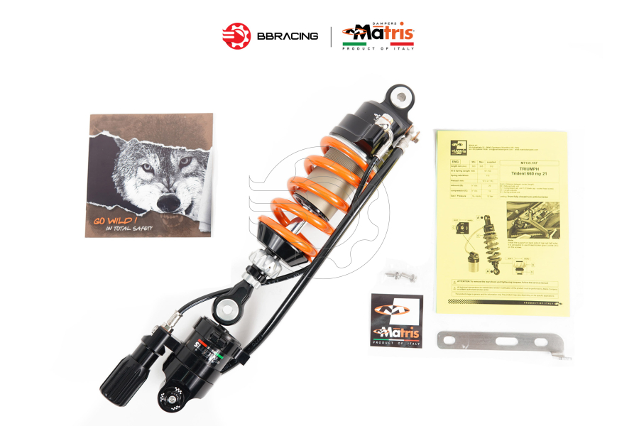 Phuộc Sau Matris Triumph Trident 660 + Bình Dầu + HPA