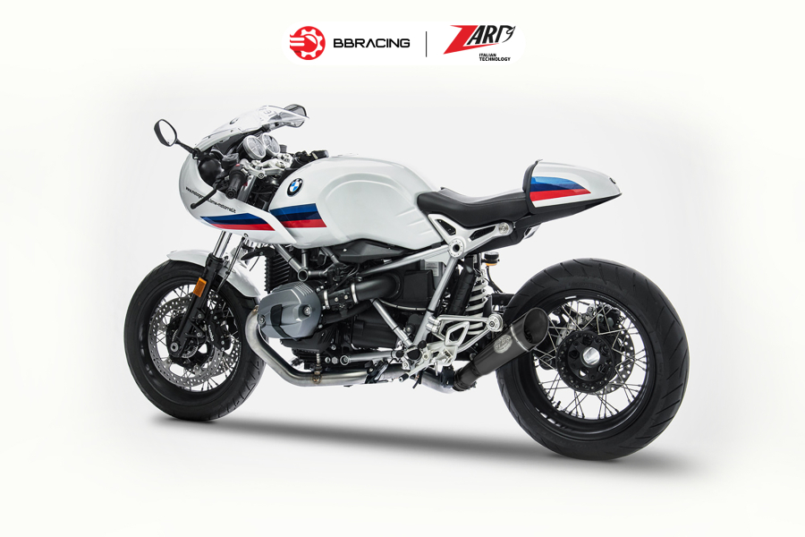Zard BMW R9T Racer 2021-23 - Slip On GP Black Coating Carbon End Cap