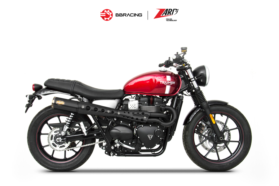 Zard Triumph Street Twin 900 2016-19 - Full Kit 2>1 High Mounted Black Coating