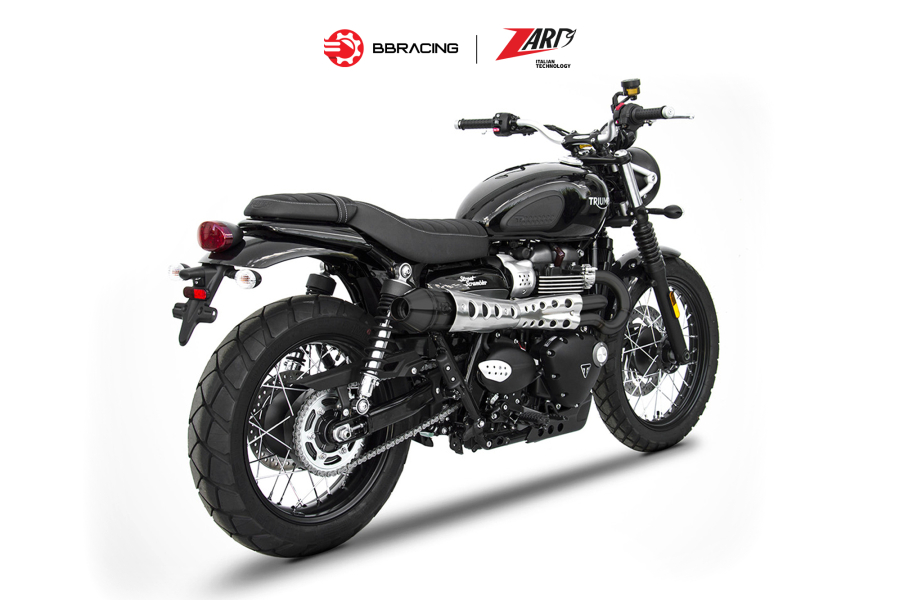 Zard Triumph Scrambler 900 - Full Kit 2>1 Black Coating Heat Shield