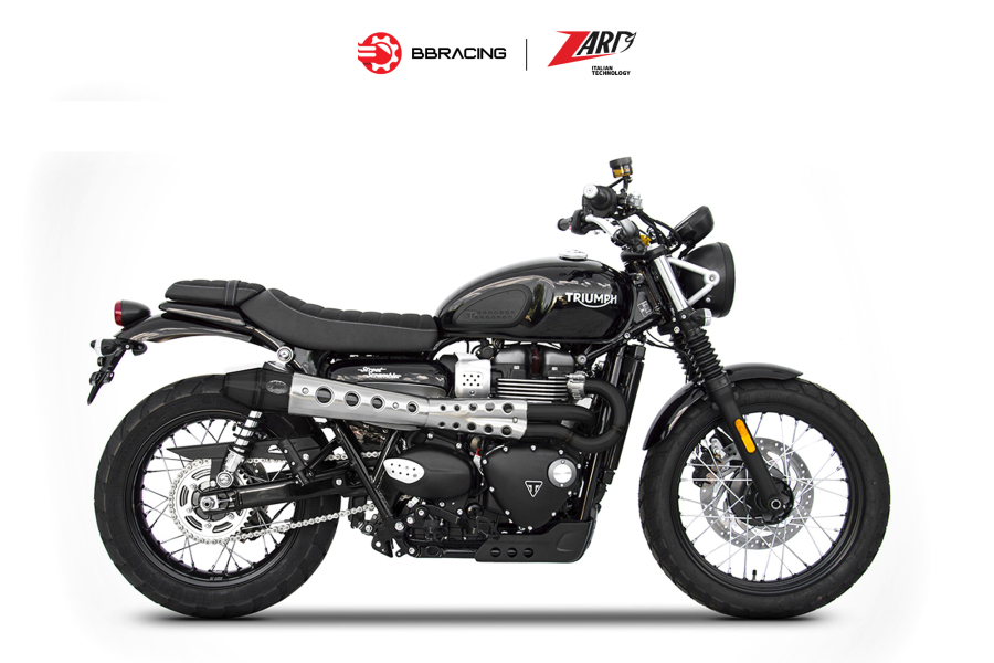 Zard Triumph Scrambler 900 - Full Kit 2>1 Black Coating Heat Shield