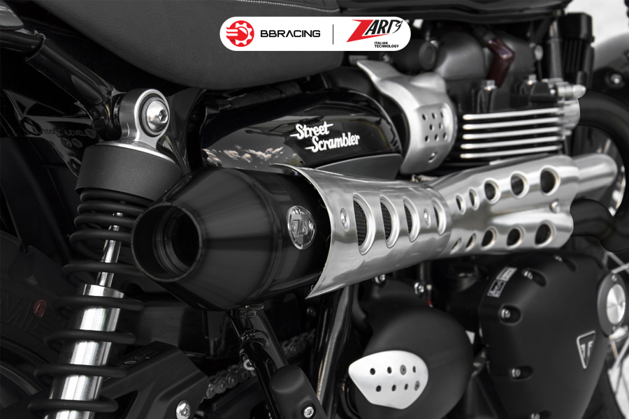 Zard Triumph Scrambler 900 - Full Kit 2>1 Black Coating Heat Shield