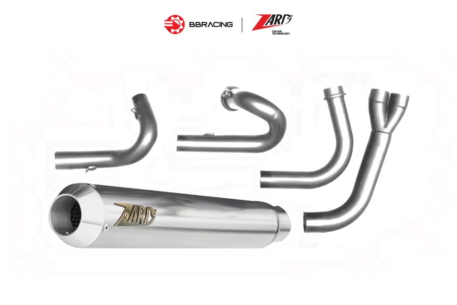 Zard Triumph Street Twin 900 2016-19 - Full Kit 2>1 Cross Version Stainless Steel