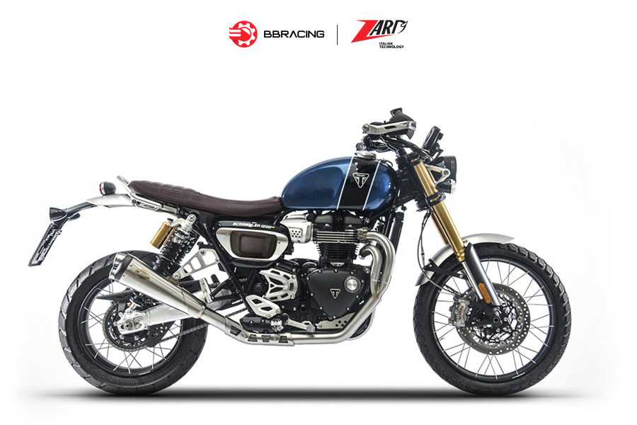 Zard Triumph Scrambler 1200 2019-23 - Full Kit 21 Low Mounted Stainless Steel