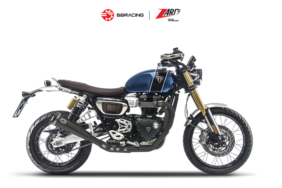 Zard Triumph Scrambler 1200 2019-23 - Full Kit 21 Low Mounted Black Coating