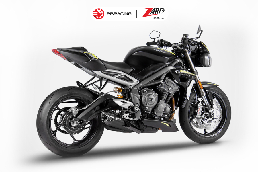 Zard Triumph Street Triple 765 2020-21 - Slip On Conical Titanium Black Coating EURO 5