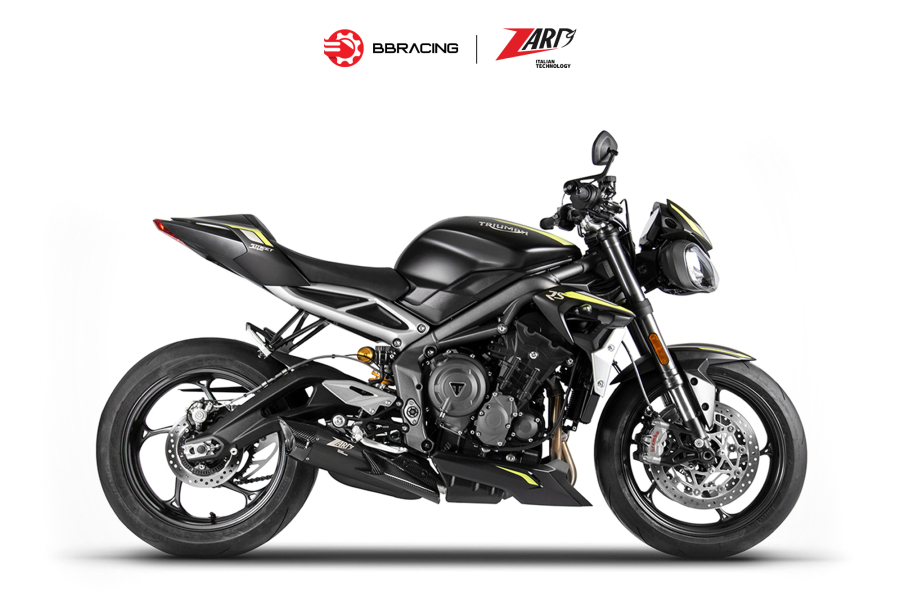Zard Triumph Street Triple 765 2020-21 - Slip On Conical Titanium Black Coating EURO 5