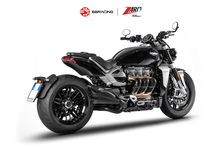 Zard Triumph Rocket III 2020-23 - Slip On Black Coating